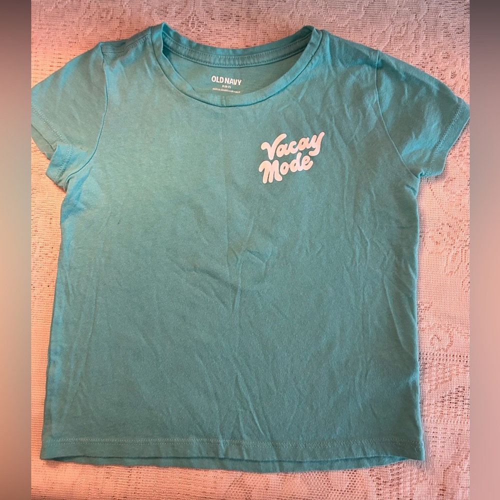 5 for $25 - Old Navy Kids Teal T-Shirt - Vacay Mode